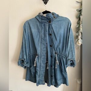 Pilcro oversized layered denim jacket